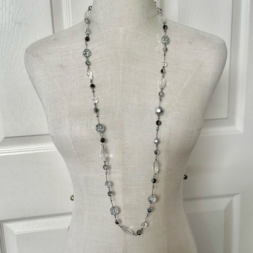 Cookie Lee long crystal station necklace